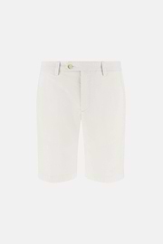Bermuda En Coton Extensible, Blanc, thumb, 1