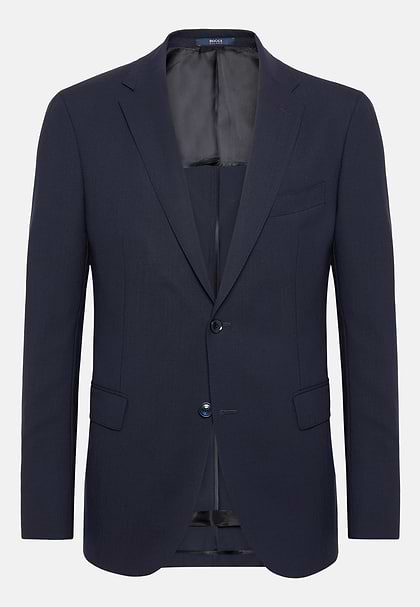 Blue Travel Wool Blazer, Blue, hi-res