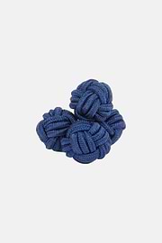 Knot cufflinks, Blue, hi-res