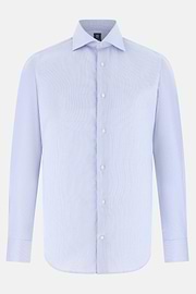 Camicia In Cotone Slim Fit, Azzurro, thumb, 6