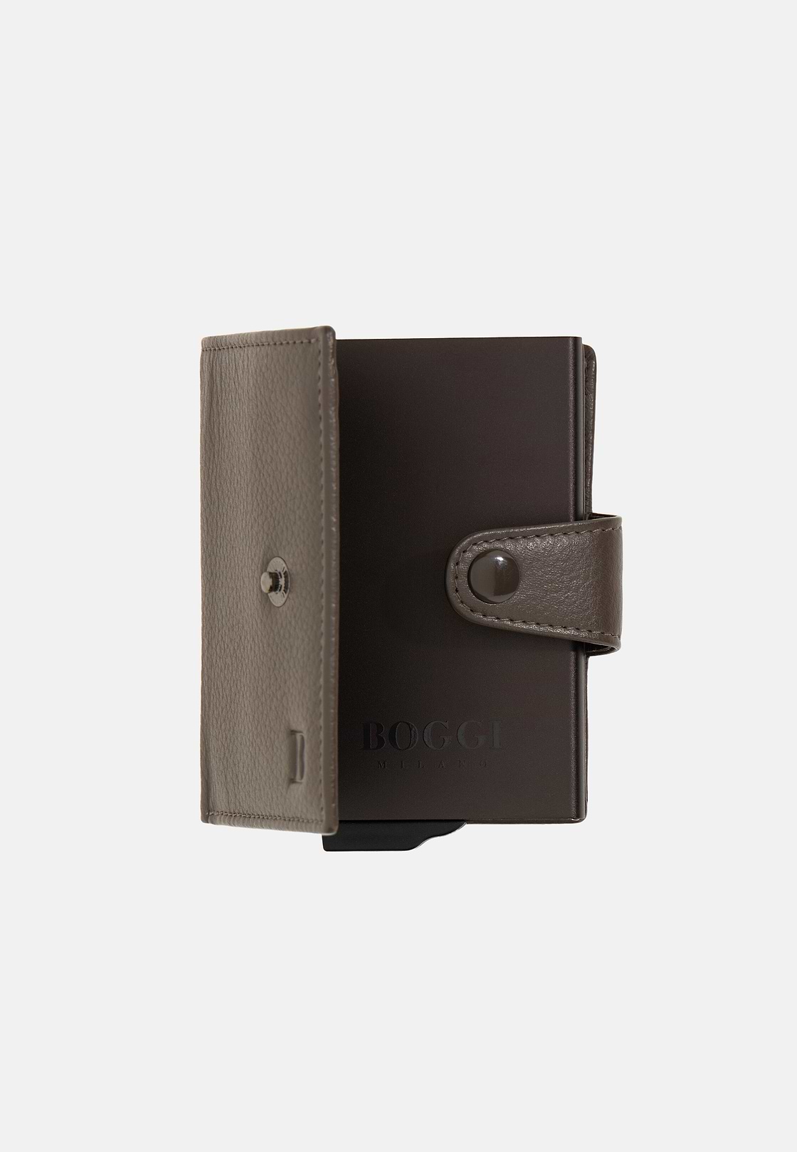 Leather Credit Card Holder, Taupe, hi-res