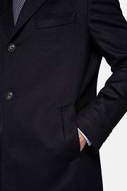 Single-breasted coat in pure cashmere., Navy blue, hi-res