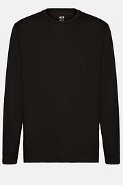 Long-sleeved Pima Cotton Jersey T-shirt, Black, hi-res