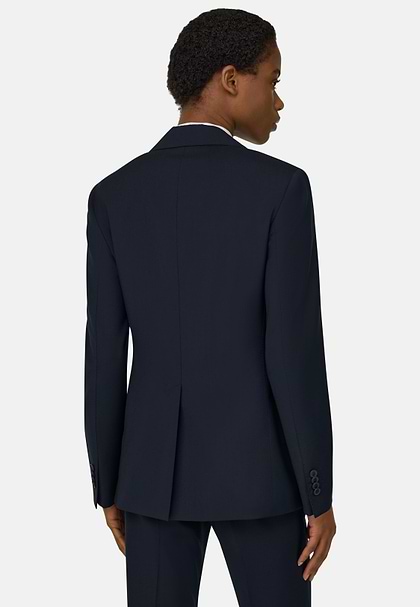 Pure Wool Jacket, Navy blue, hi-res
