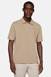 Polo De Punto Jersey Mezcla Algodón Orgánico, Beige, hi-res