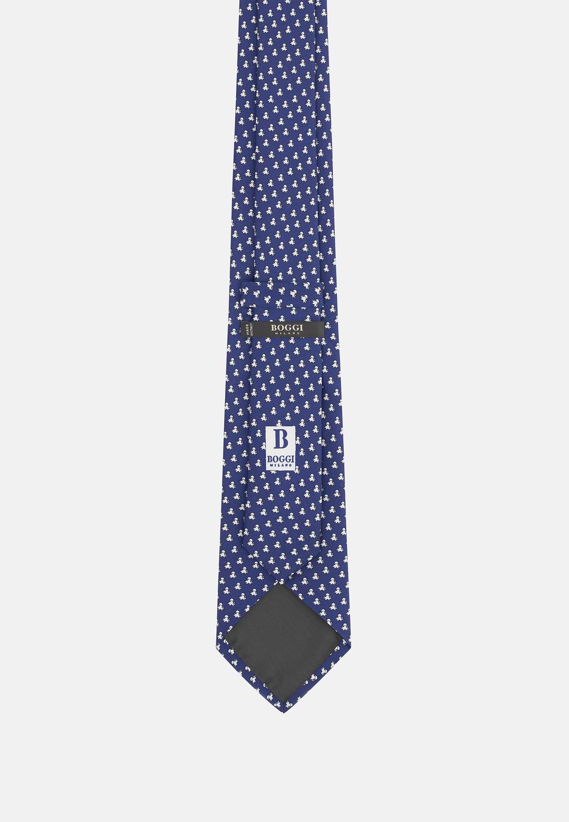 Krawatte Mit Meermotiv-Print Aus Seide, Navy blau, hi-res, 3