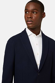 Navy Cotton B Jersey Jacket, Navy blue, thumb, 4