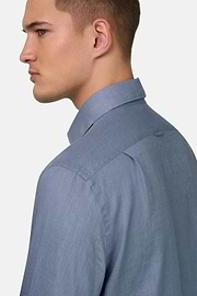 Hemd Aus Leinen Regular Fit, Indigo, thumb, 4
