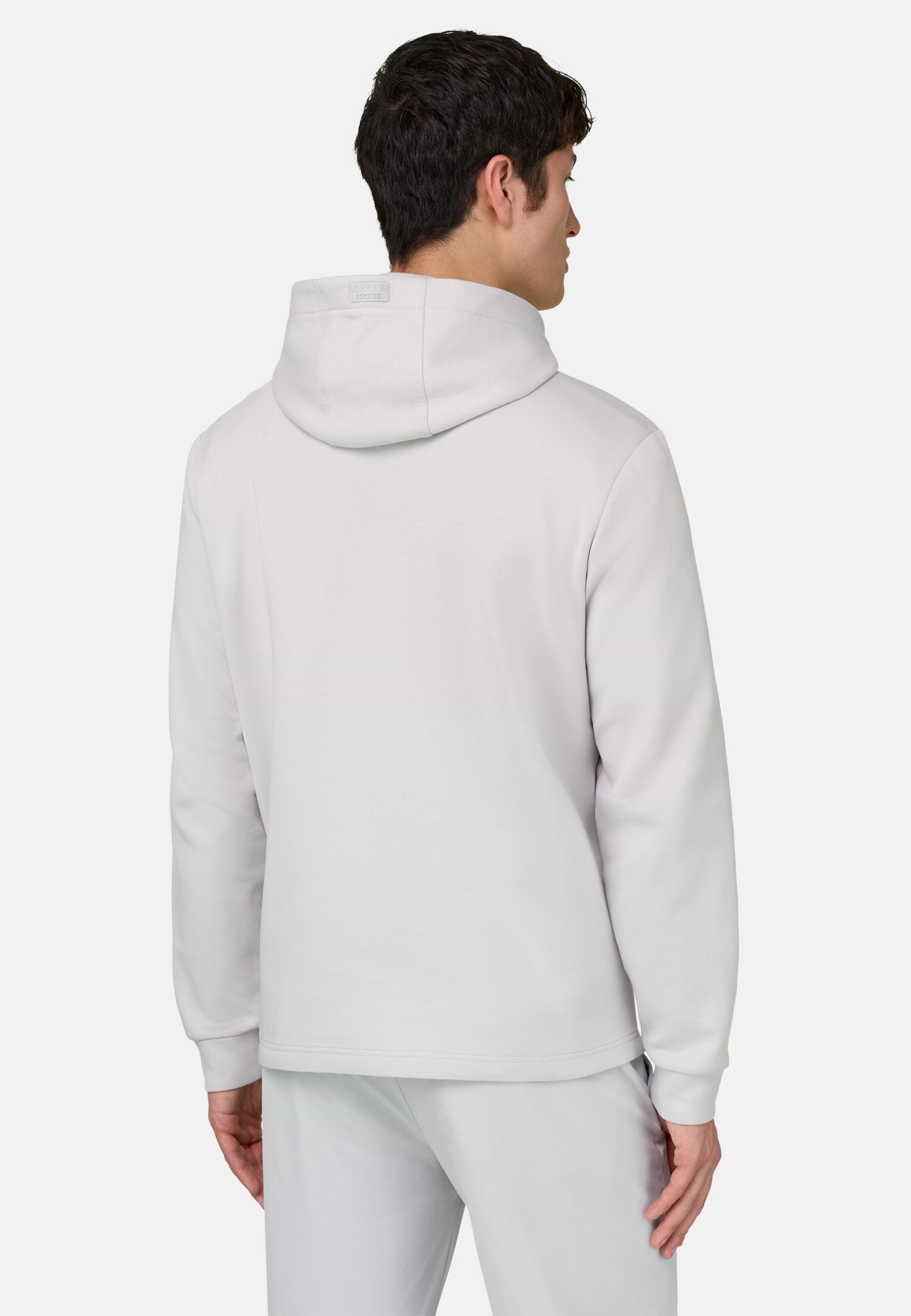 Men's Lightweight Zipped Scuba Hoodie, Ice | Boggi Milano