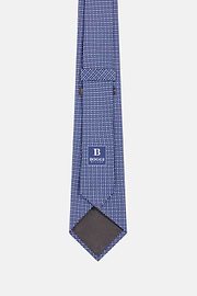 Patterned Silk Tie, Blue, hi-res