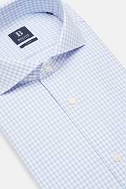 Check Dobby Napoli Collar Shirt Slim Fit, Light Blue, hi-res