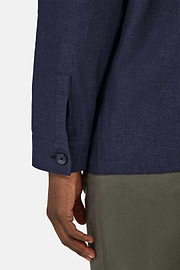 Veste Chemise en Coton et Lin, bleu marine, hi-res
