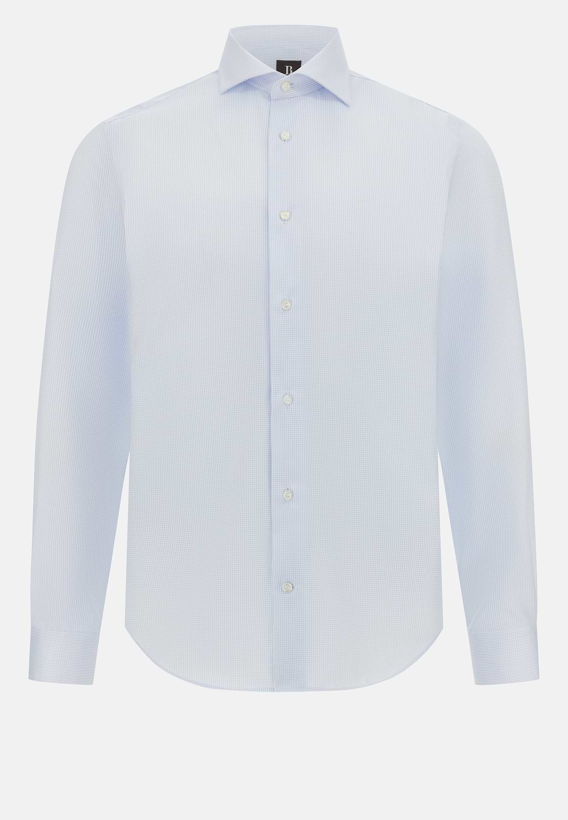 Chemise À Carreaux En Coton Slim Fit, Bleu clair, hi-res