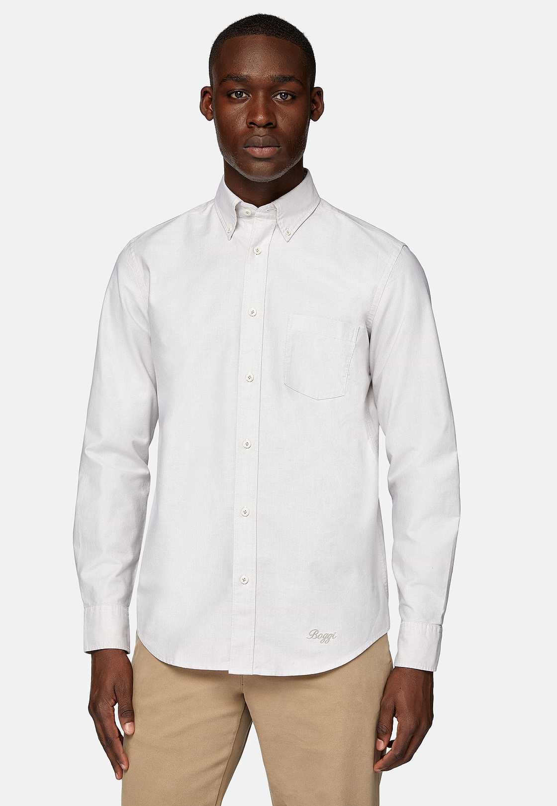 Regular Fit Organic Oxford Cotton Shirt, Sand, hi-res