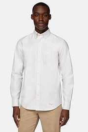 Chemise En Coton Oxford Bio Coupe Droite, Sable, hi-res