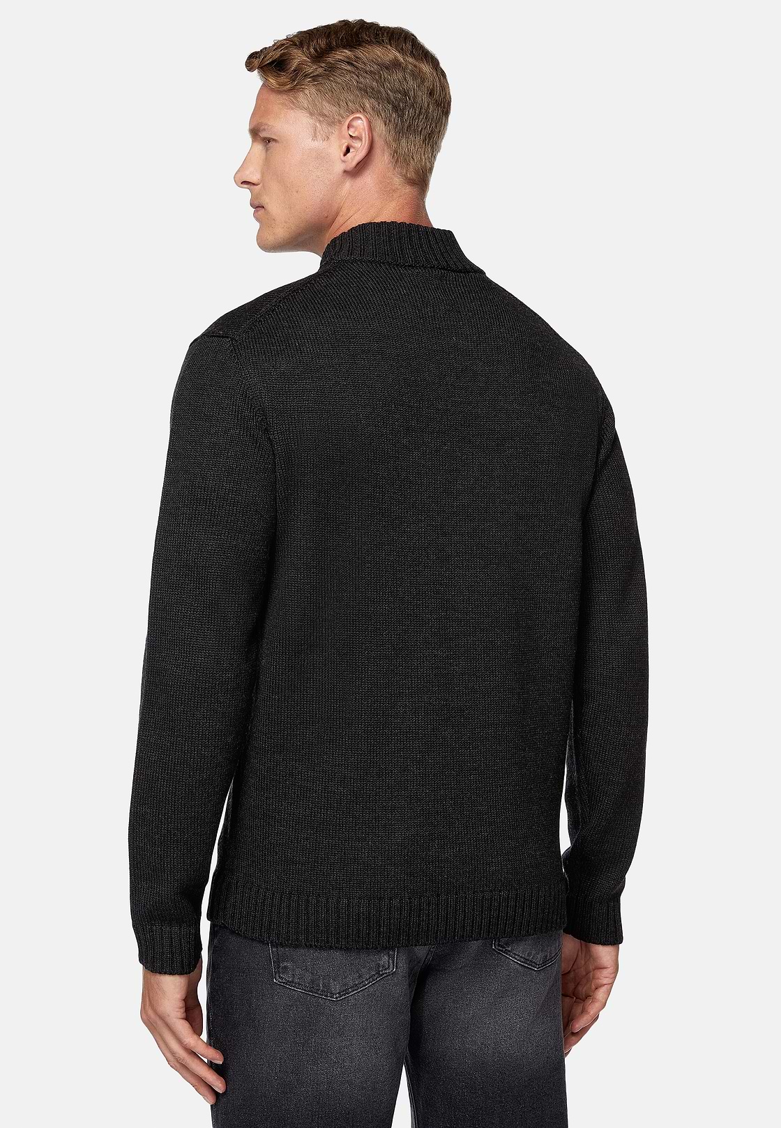 Jersey Cuello Perkins Antracita De Lana Merina, Carbón, hi-res