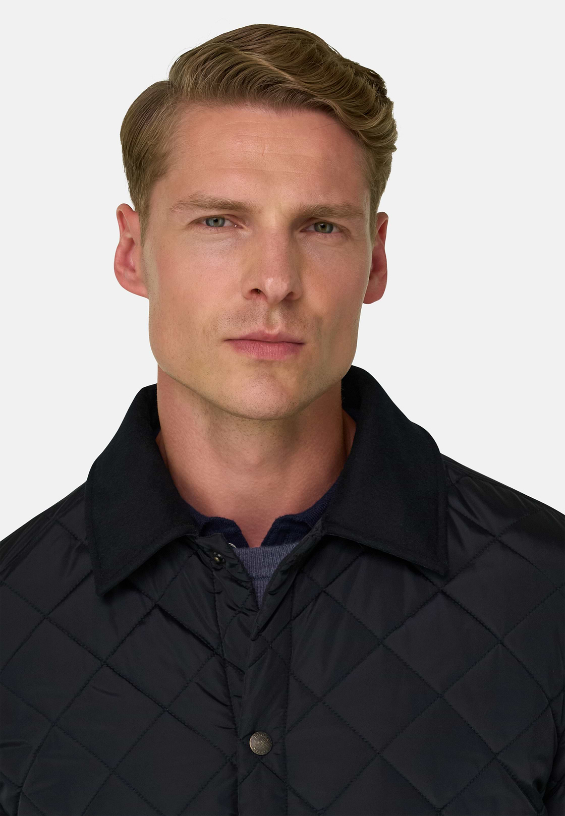 Peacoat Padded in Technical Fabric, Navy blue, hi-res, 5