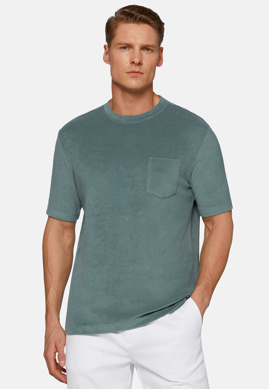 Cotton/Nylon T-Shirt, Green, hi-res