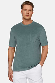 Cotton/Nylon T-Shirt, Green, hi-res