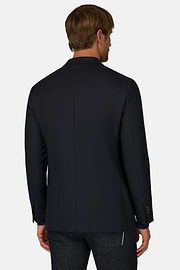Blazer in Wool Flannel, Navy blue, thumb, 4