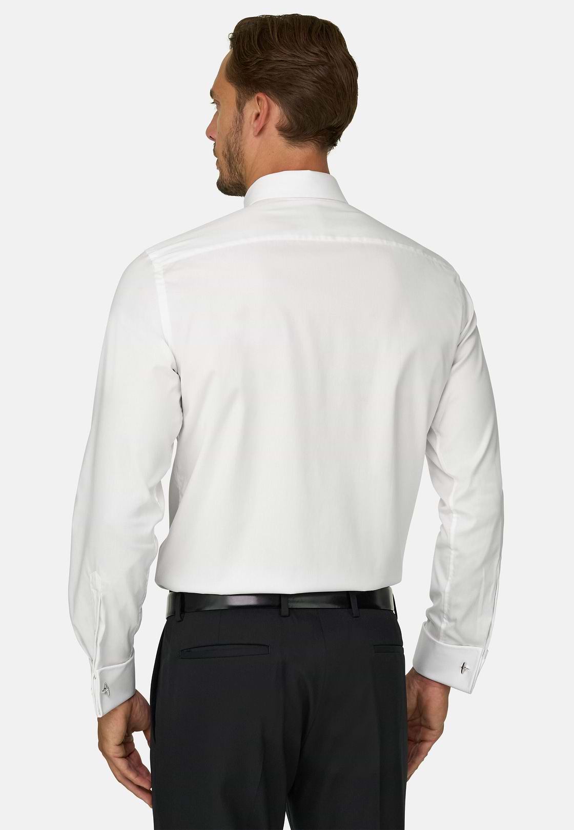 Slim Fit Pinpoint Cotton Shirt, White, hi-res, 6