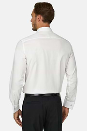Slim Fit Pinpoint Cotton Shirt, White, thumb, 6