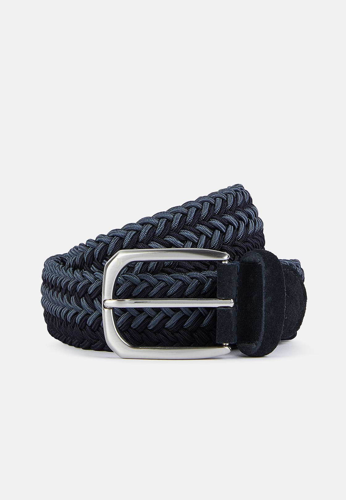 Woven Elastic Belt, Navy blue, hi-res