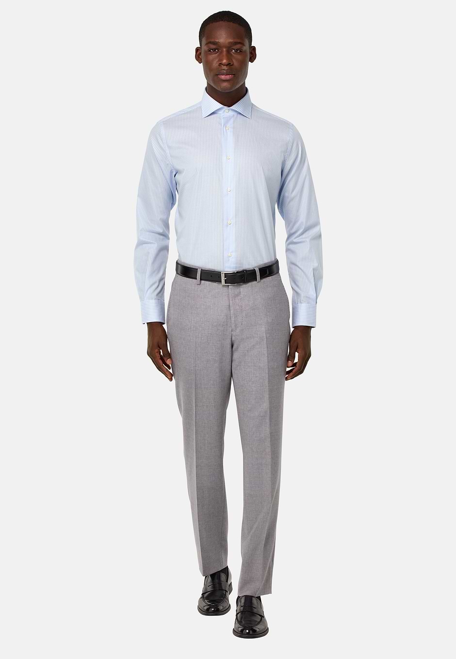 Camisa de Algodón Regular Fit, Azul claro, hi-res