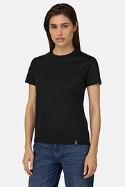 Cotton Silk T-shirt, Black, thumb, 1