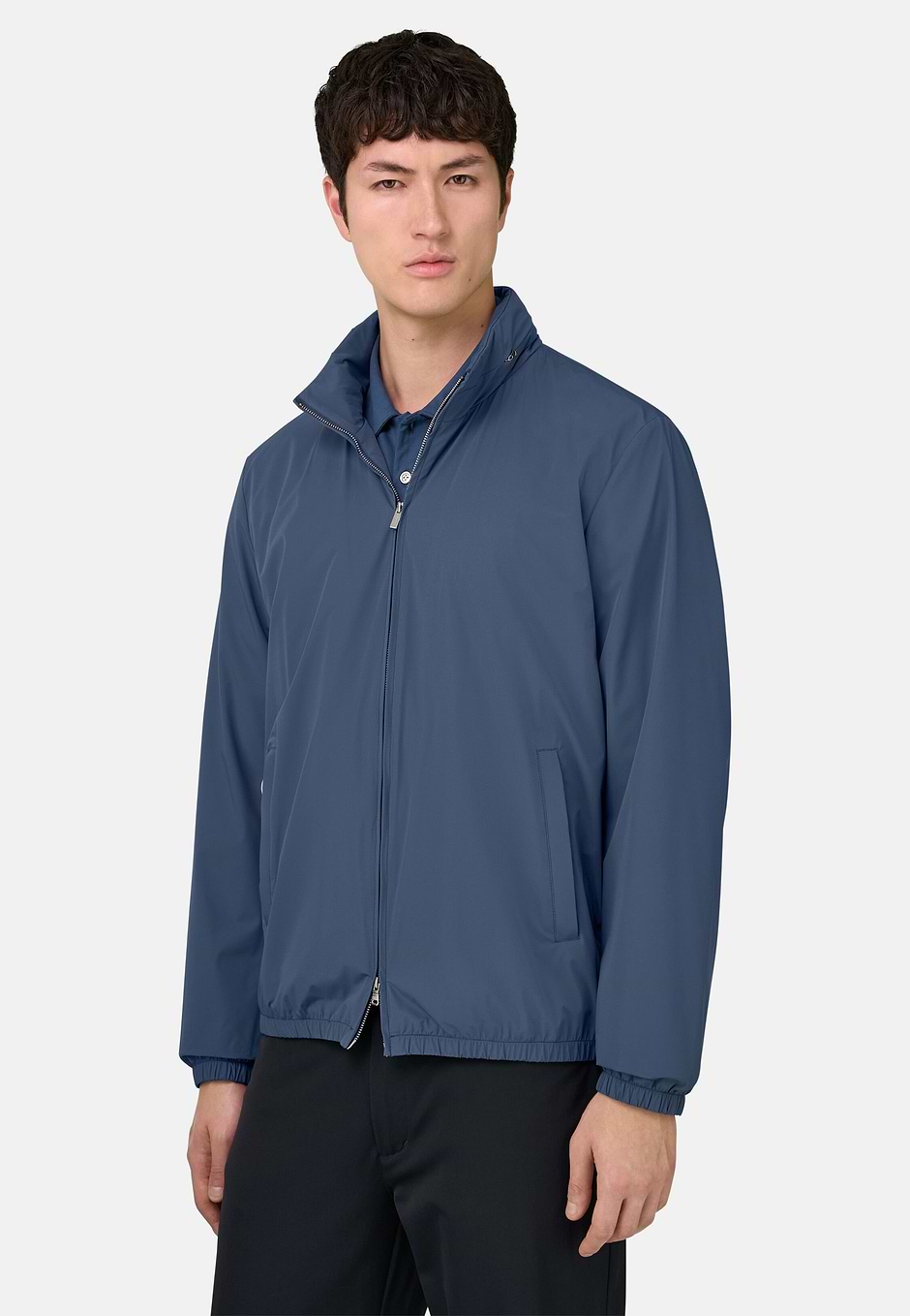 Technical Fabric Bomber Jacket, Air-blue, hi-res