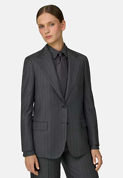 Blazer Single-Breasted in Pinstripe Wool