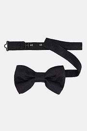 Blue Knotted Silk Bow Tie, Blue, hi-res