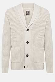 Sandfarbener Cardigan Aus Merinowolle Mit Schalkragen, Sand, hi-res