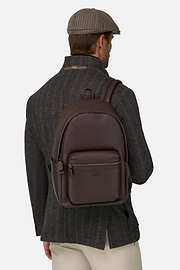 Rucksack in Leather-Effect Fabric, Dark brown, thumb, 2