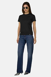 Cotton Silk T-shirt, Black, thumb, 2