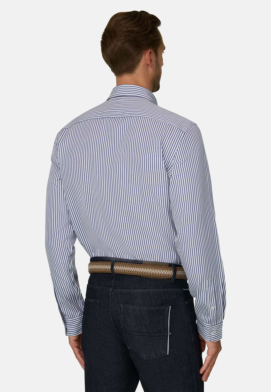 Overhemd Gestreept Popeline Regular Fit, Navy blue, hi-res, 6