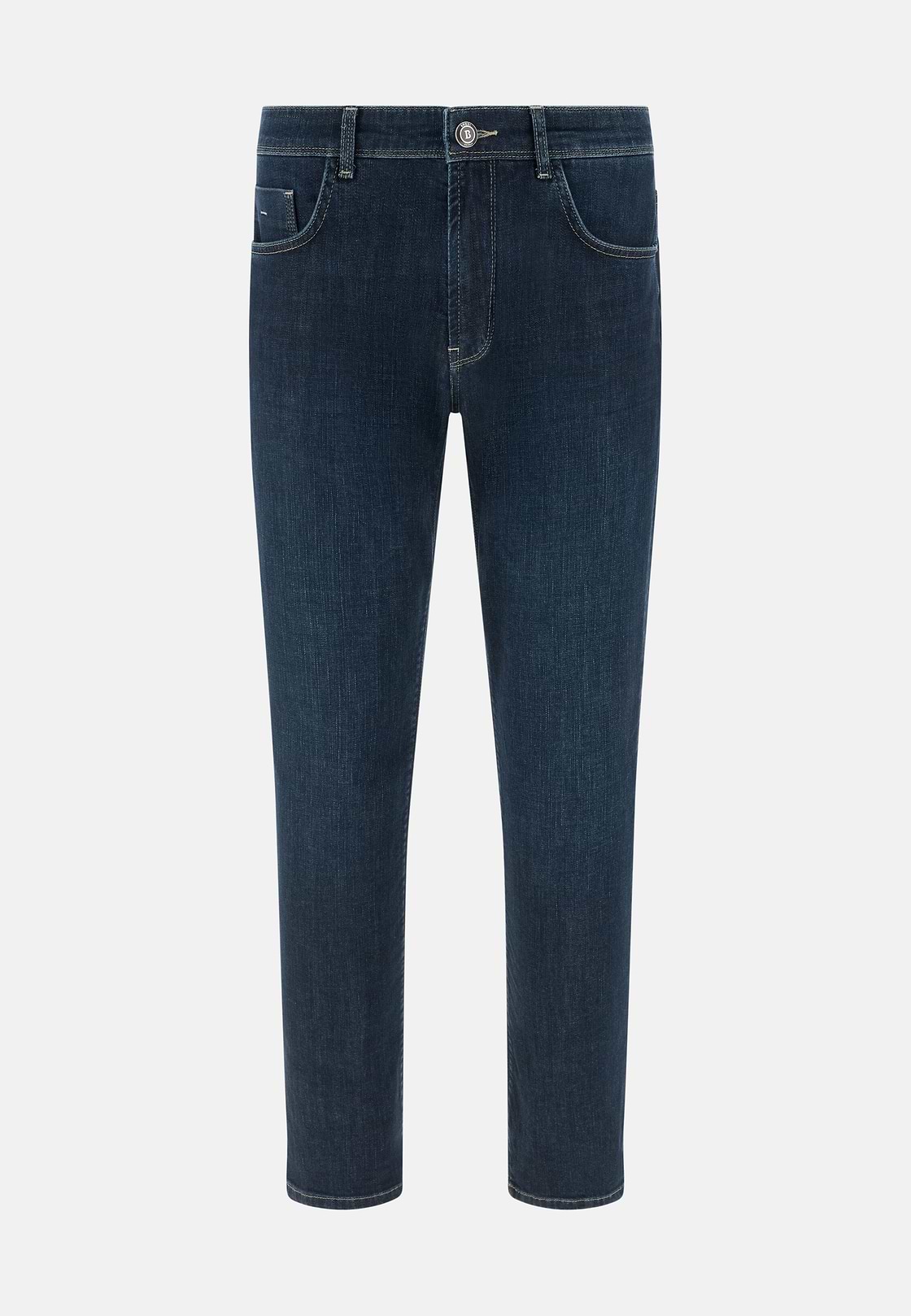 Dark Blue Stretch Denim Jeans, Dark Blue, hi-res, 5