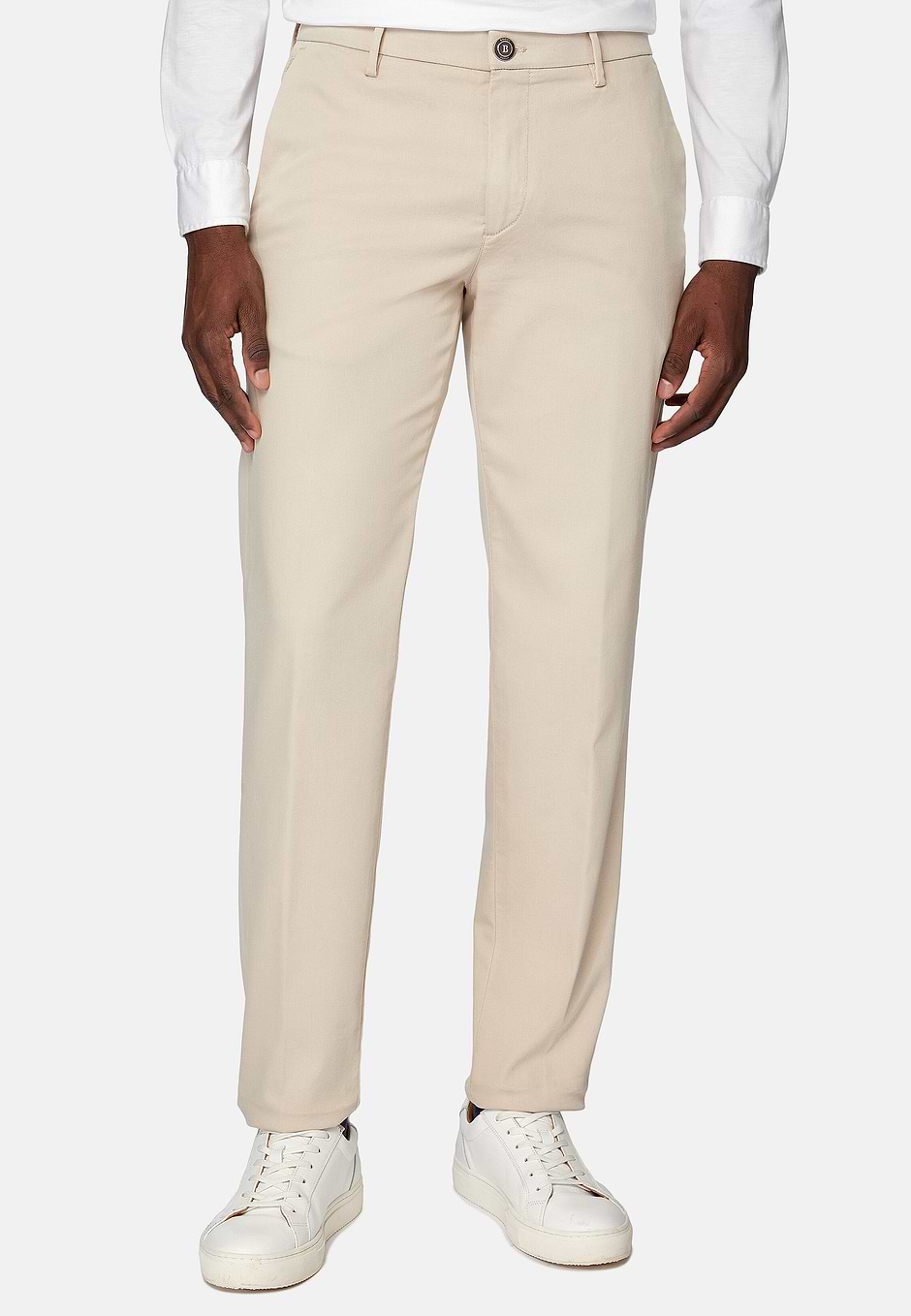 Hose aus baumwoll-tencel-stretch, Beige, hi-res