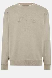 Sweatshirt met ronde hals van biologische katoenmix, Taupe, hi-res