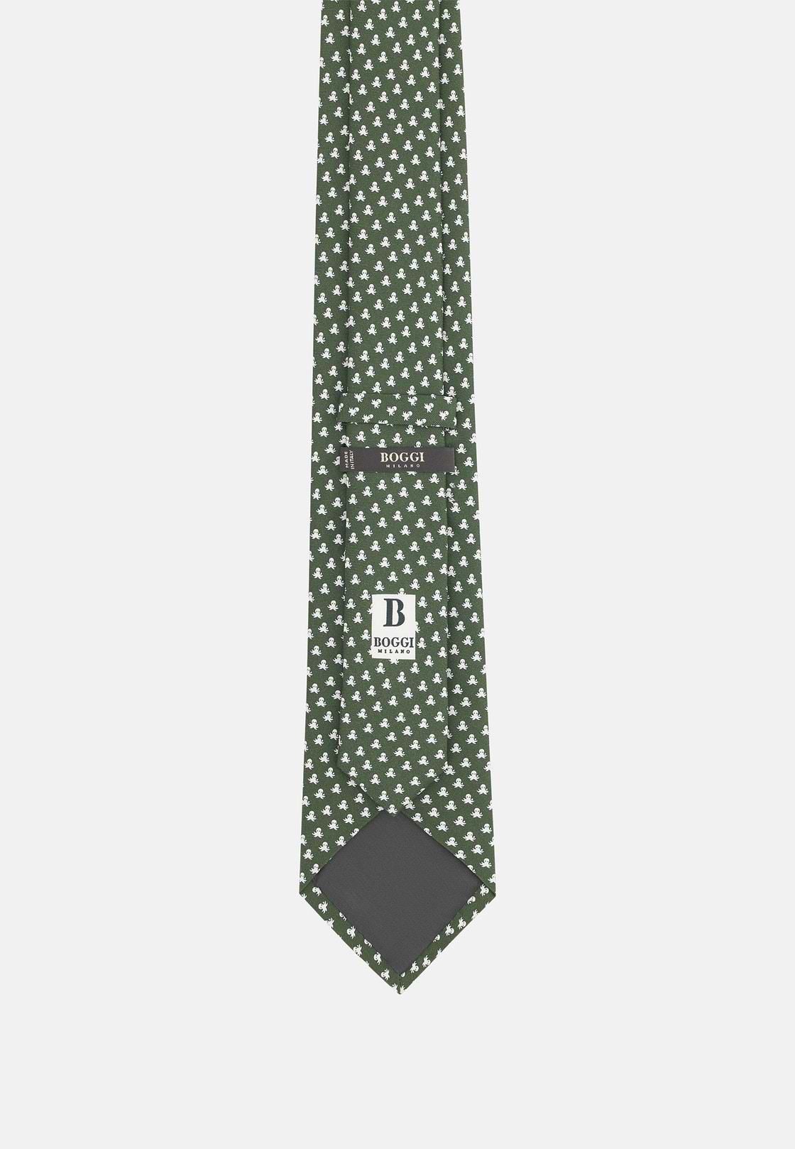 Corbata Estampado Marino de Seta, Verde, hi-res, 3
