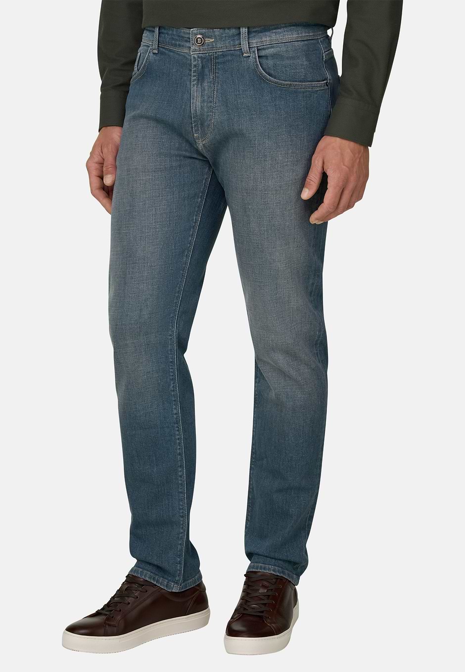 Jeans in Light Blue Stretch Denim, Light Blue, hi-res