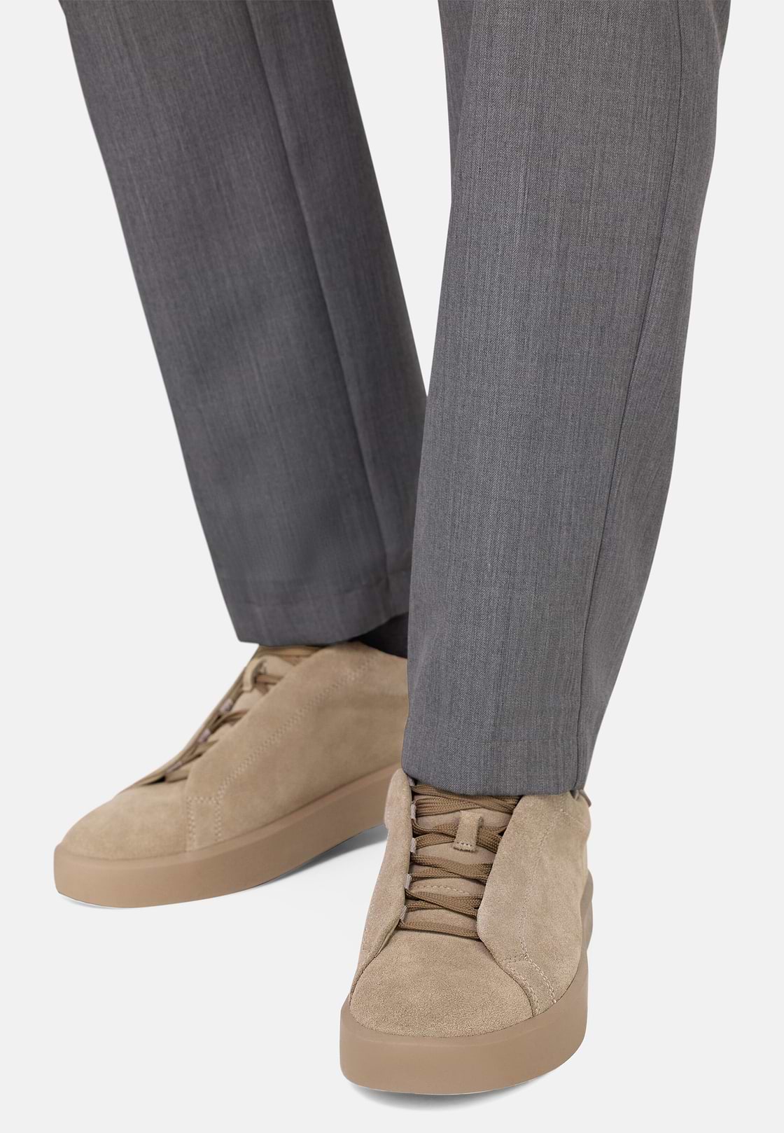 Sneakers En Daim, Taupe, hi-res