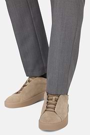 Sneakers En Daim, Taupe, hi-res