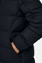 Parka Padded Wool Blend with Goose Down, Navy blue, thumb, 5
