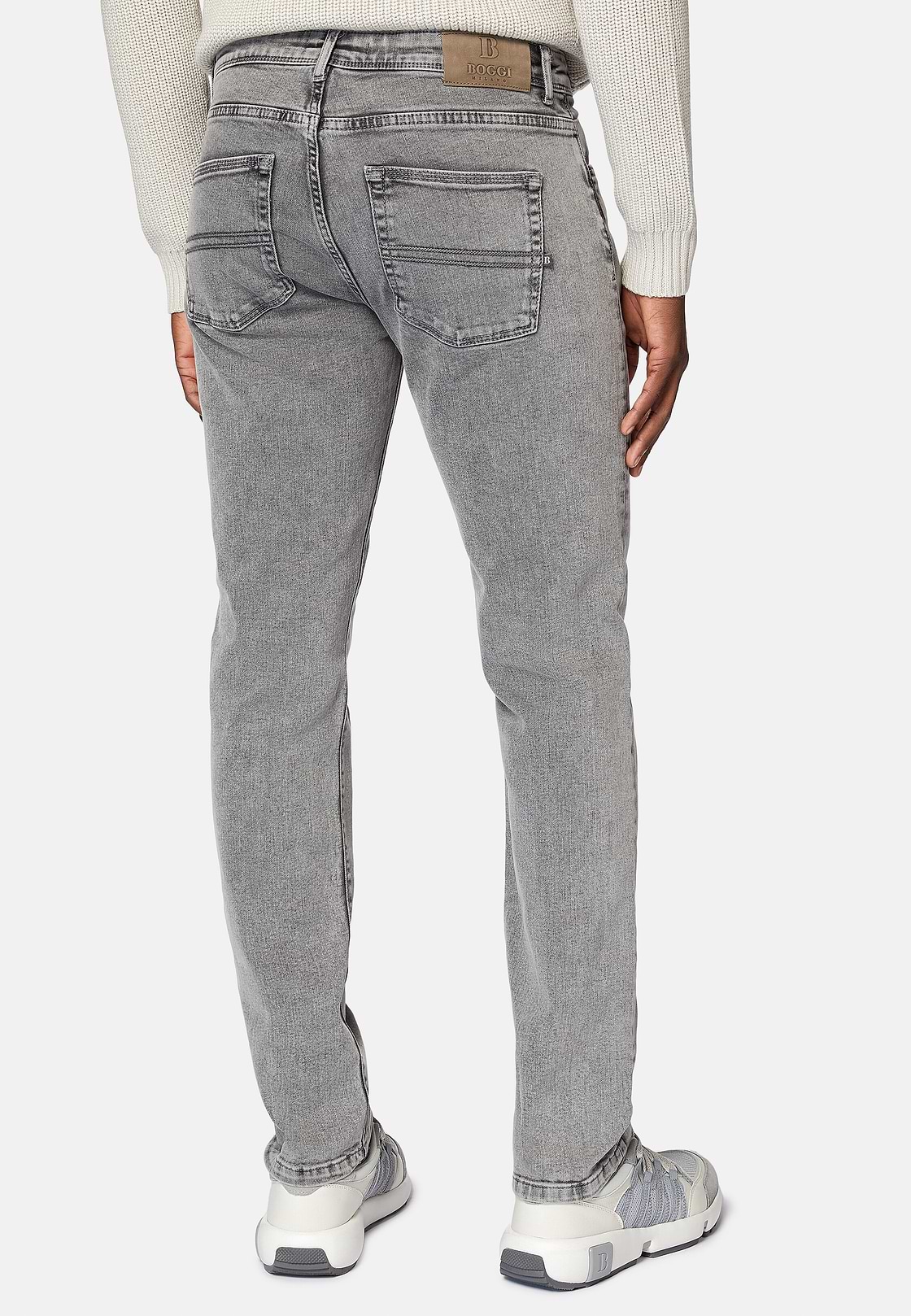 Grey Stretch Denim Jeans, Grey, hi-res