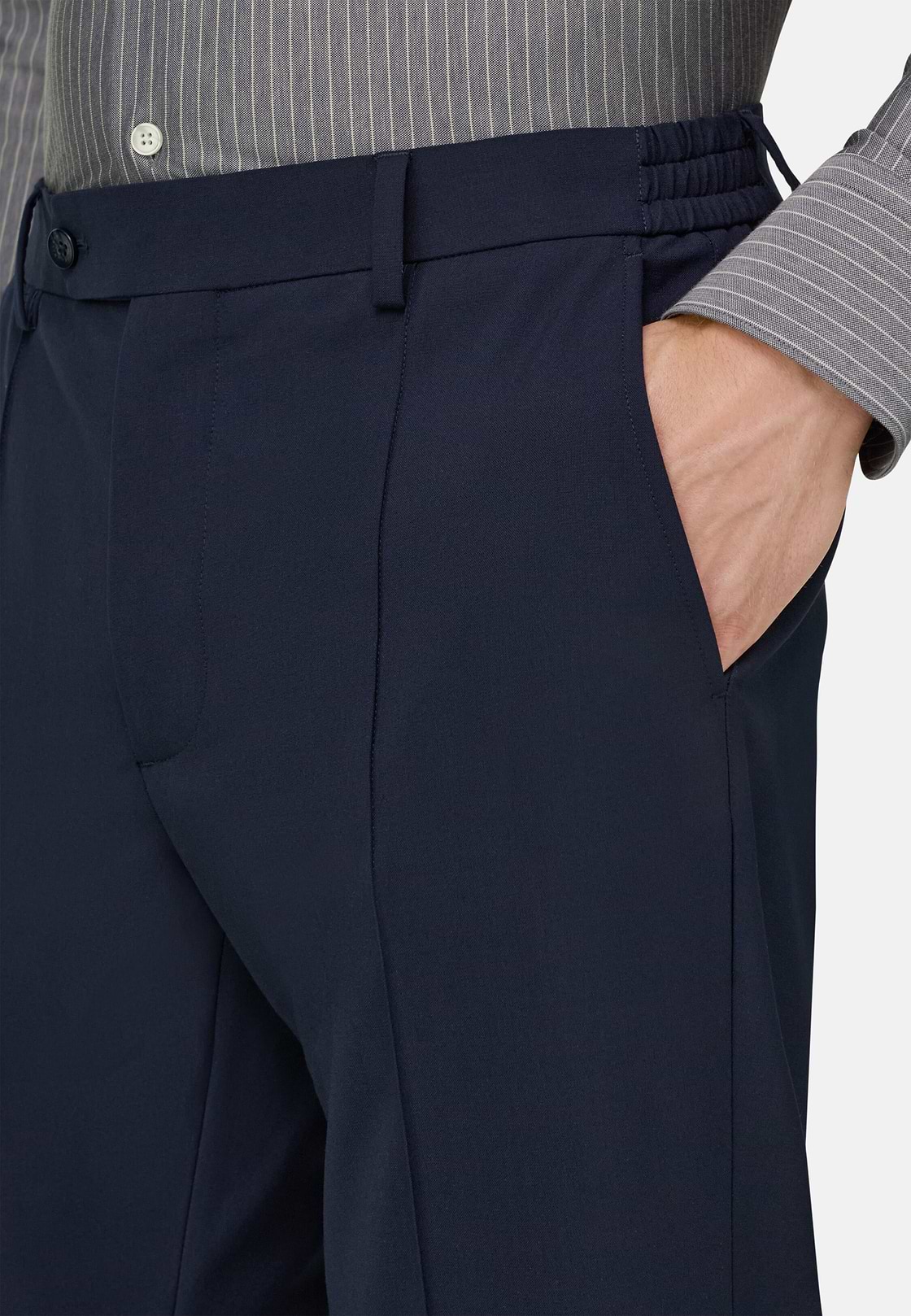 Hose aus technischem Wollgewebe, Navy blau, hi-res, 3