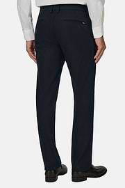 Stretch Cotton/Tencel Trousers, Navy blue, thumb, 5