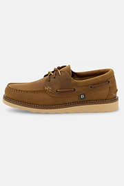 Bootschoenen van Pull-up Leer, Brown, thumb, 1