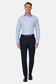 Camicia A Righe In Cotone Regular Fit, Azzurro, thumb, 1