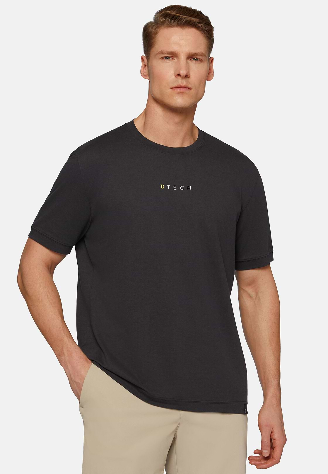 High-Performance Piqué Polo T-Shirt, Black, hi-res